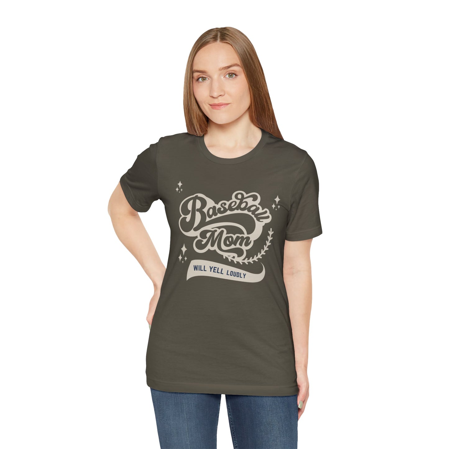 Baseball Mom Soft Cotton T-Shirt for Sports Fans, Gift for Baseball Moms,