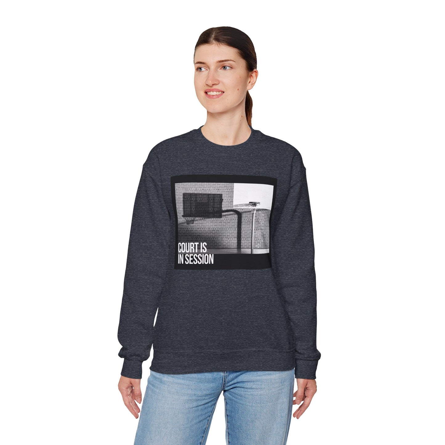 Court Is in Session Basketball Crewneck Sweatshirt - Unisex Heavy Blend