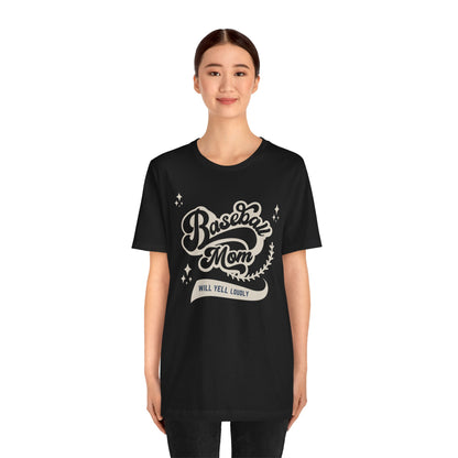 Baseball Mom Soft Cotton T-Shirt for Sports Fans, Gift for Baseball Moms,