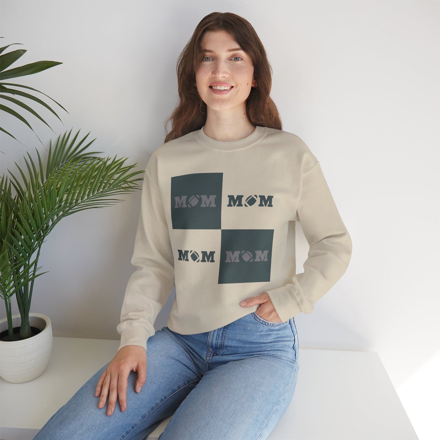 Football Mom Heavy Blend Crewneck Sweatshirt