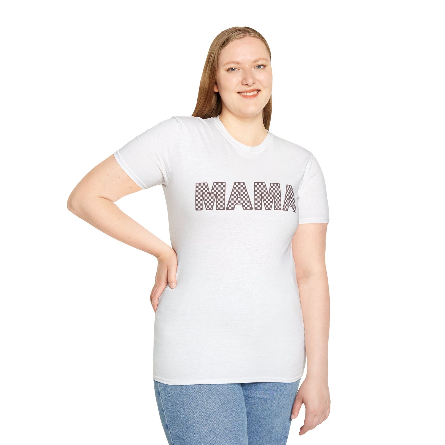 Mama + Mini Softstyle “Mama”  Checkered T-Shirt