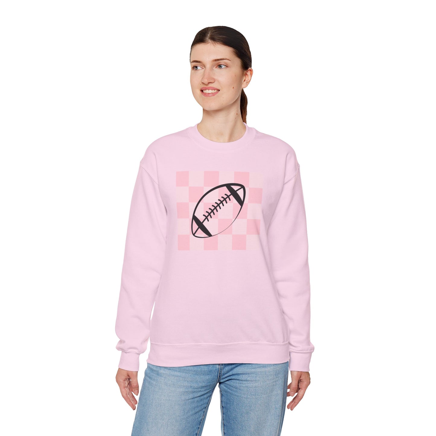 Ladies Check Yourself Football Crewneck Sweatshirt