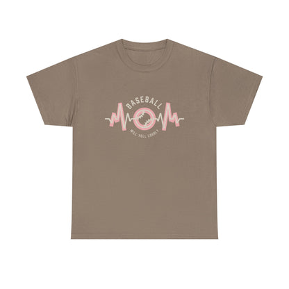 Baseball MOM Heartbeat Heavy Cotton Tee for Moms