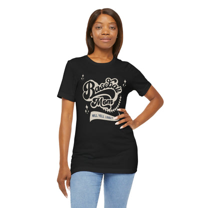 Baseball Mom Soft Cotton T-Shirt for Sports Fans, Gift for Baseball Moms,