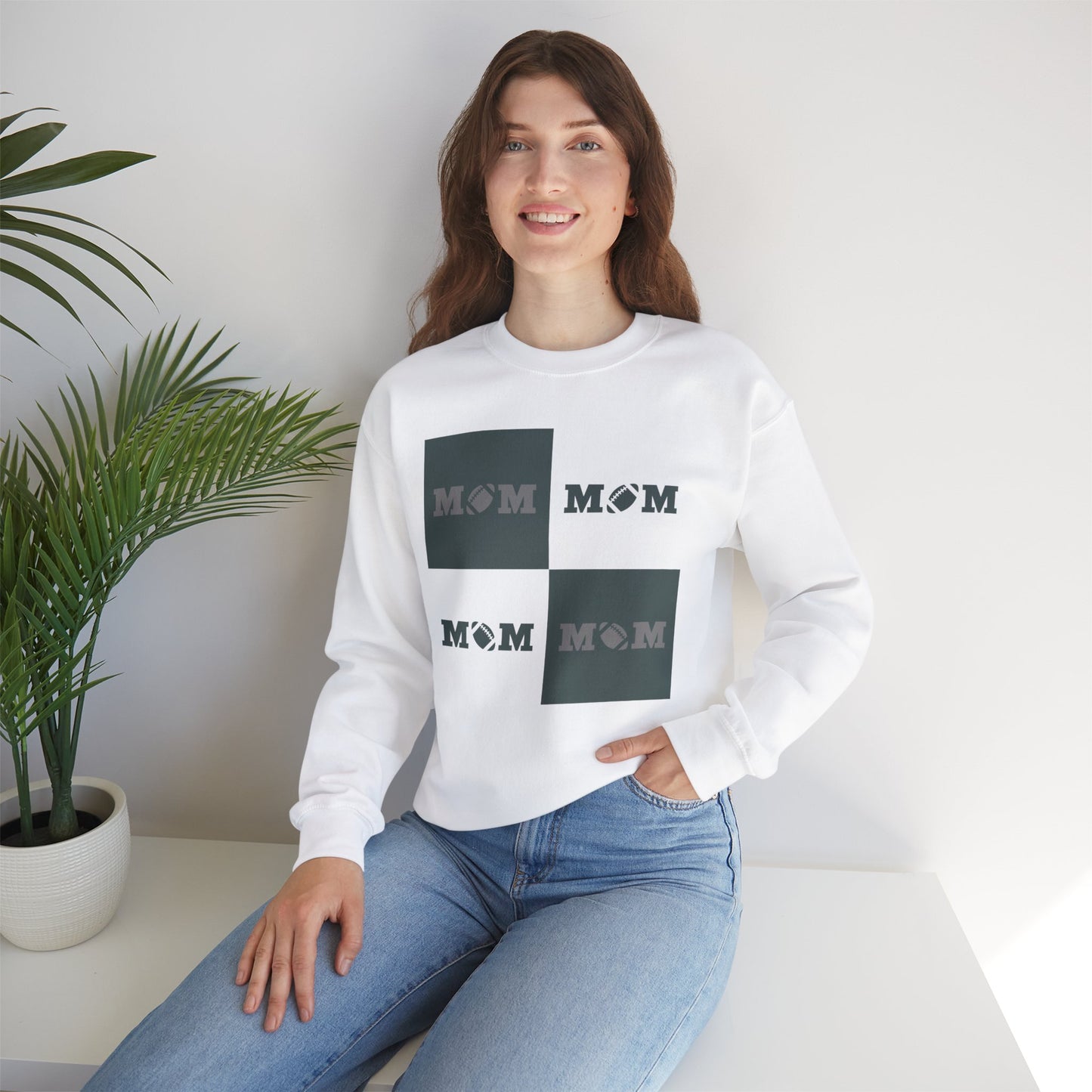 Football Mom Heavy Blend Crewneck Sweatshirt