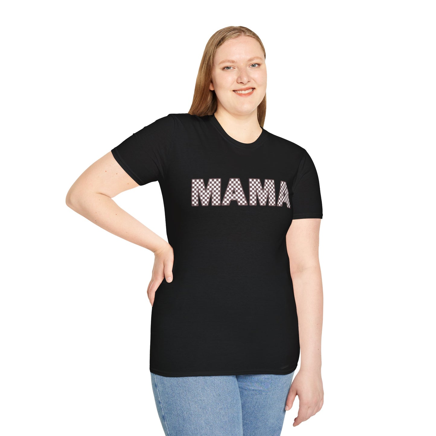 Mama + Mini Softstyle “Mama”  Checkered T-Shirt