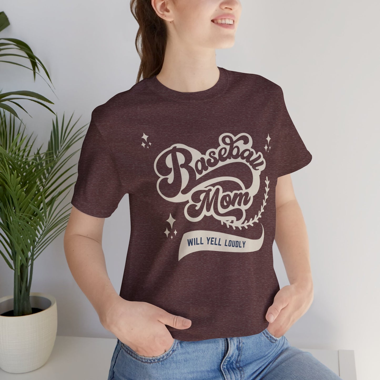 Baseball Mom Soft Cotton T-Shirt for Sports Fans, Gift for Baseball Moms,