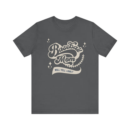 Baseball Mom Soft Cotton T-Shirt for Sports Fans, Gift for Baseball Moms,