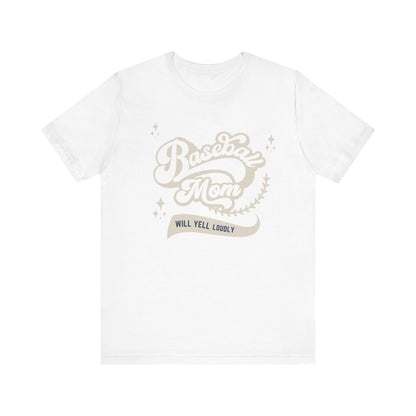 Baseball Mom Soft Cotton T-Shirt for Sports Fans, Gift for Baseball Moms,