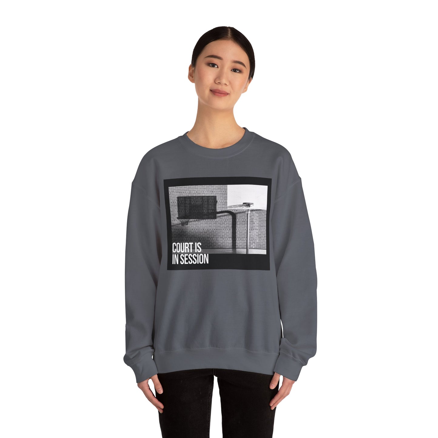 Court Is in Session Basketball Crewneck Sweatshirt - Unisex Heavy Blend