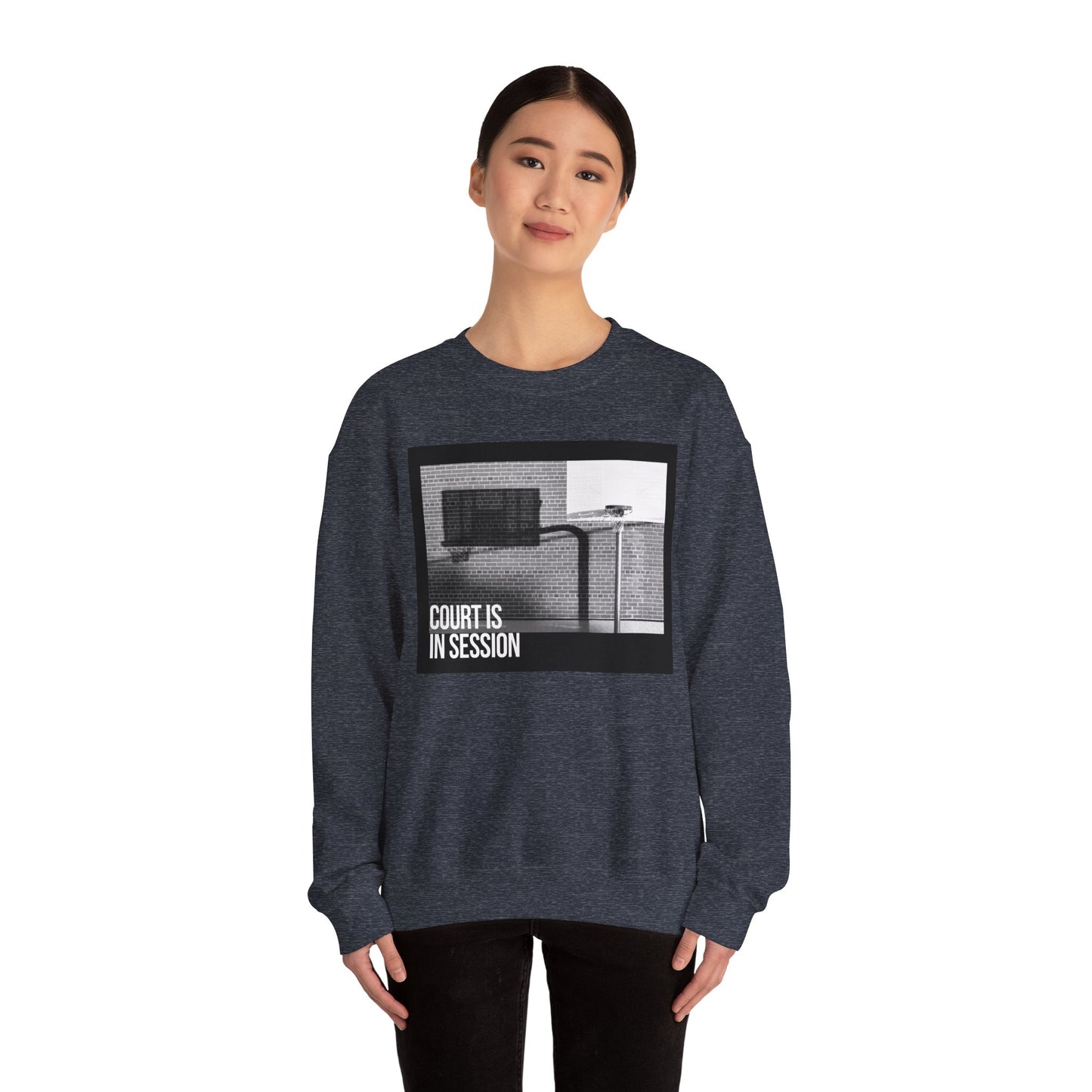 Court Is in Session Basketball Crewneck Sweatshirt - Unisex Heavy Blend