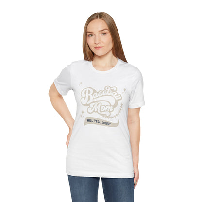 Baseball Mom Soft Cotton T-Shirt for Sports Fans, Gift for Baseball Moms,