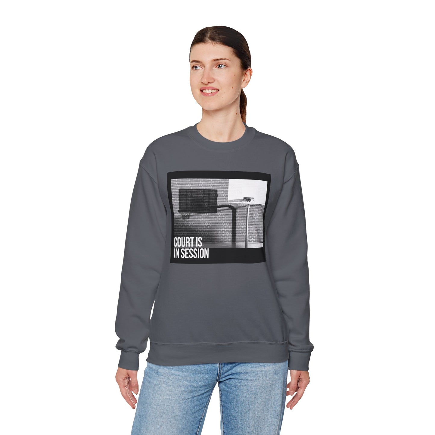 Court Is in Session Basketball Crewneck Sweatshirt - Unisex Heavy Blend