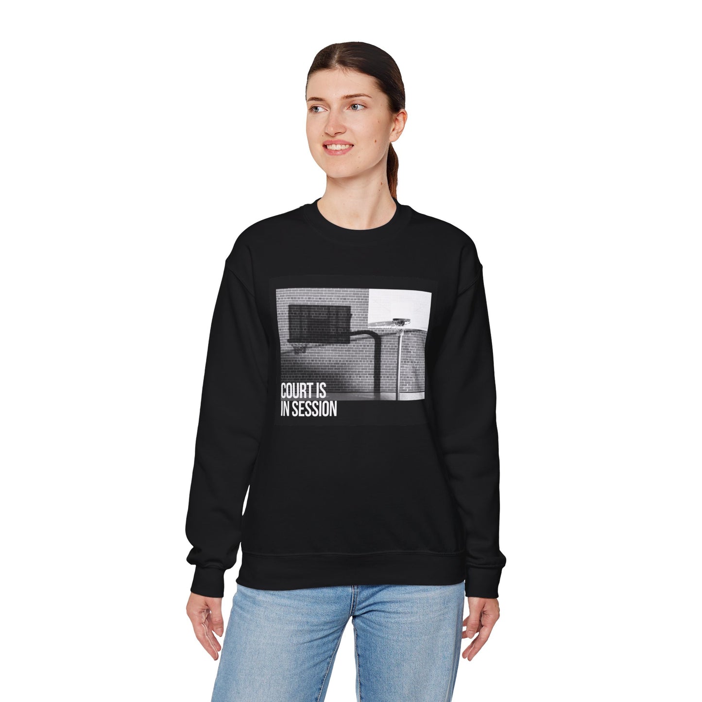 Court Is in Session Basketball Crewneck Sweatshirt - Unisex Heavy Blend