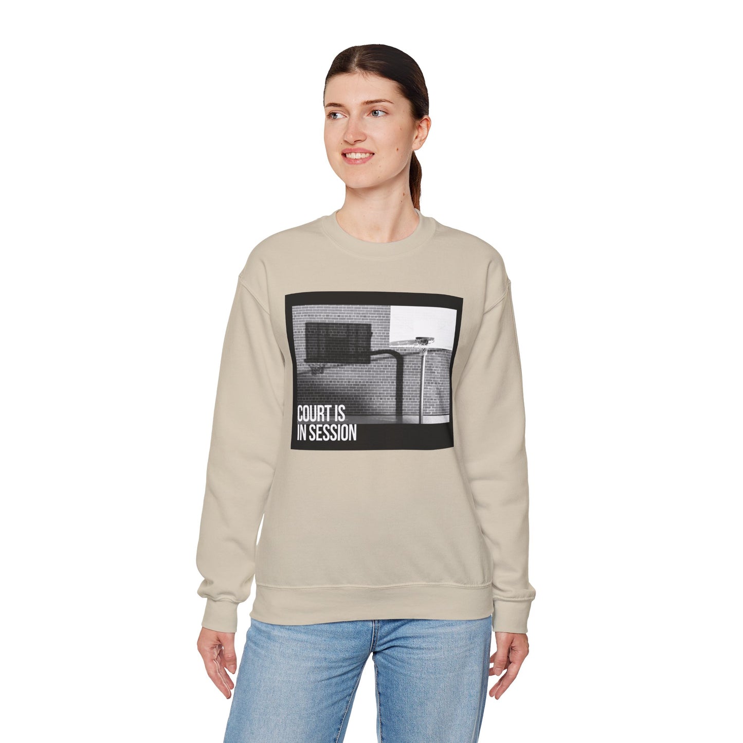 Court Is in Session Basketball Crewneck Sweatshirt - Unisex Heavy Blend