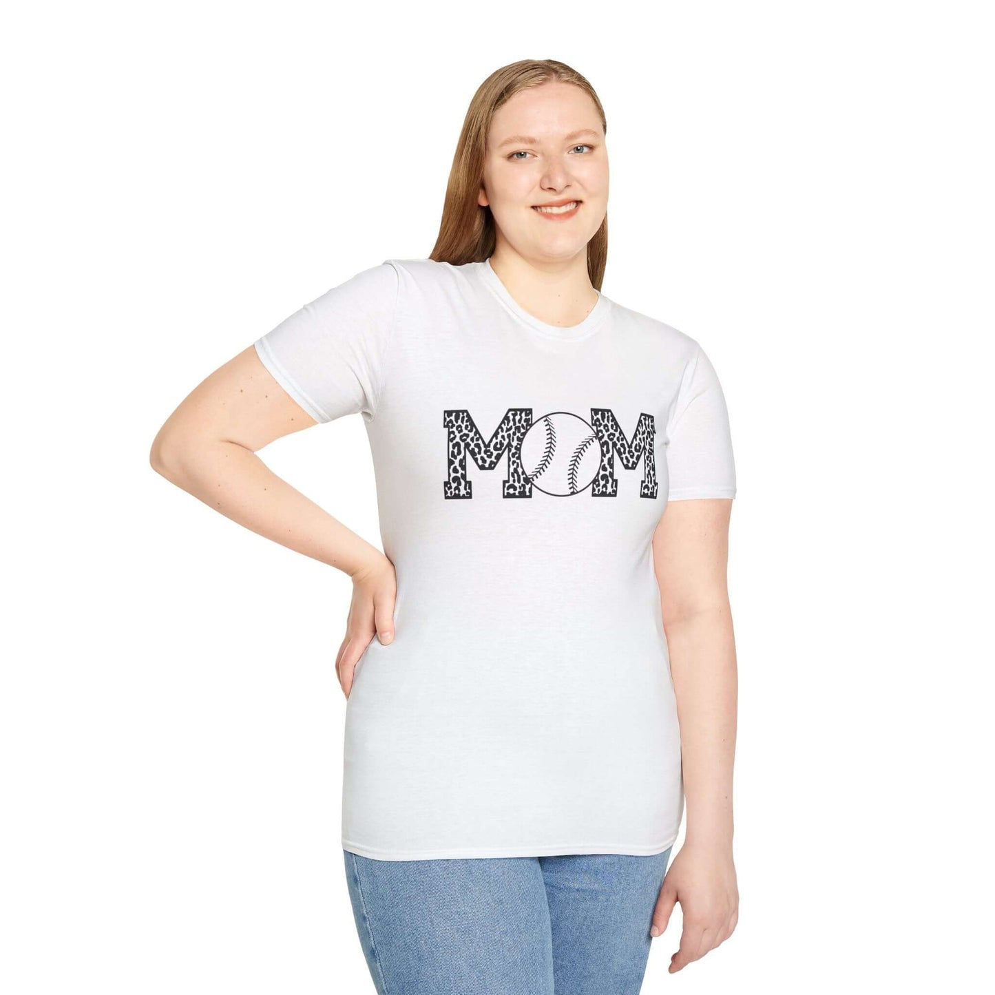 Leopard Mom Monochromatic Minimal Baseball Tee