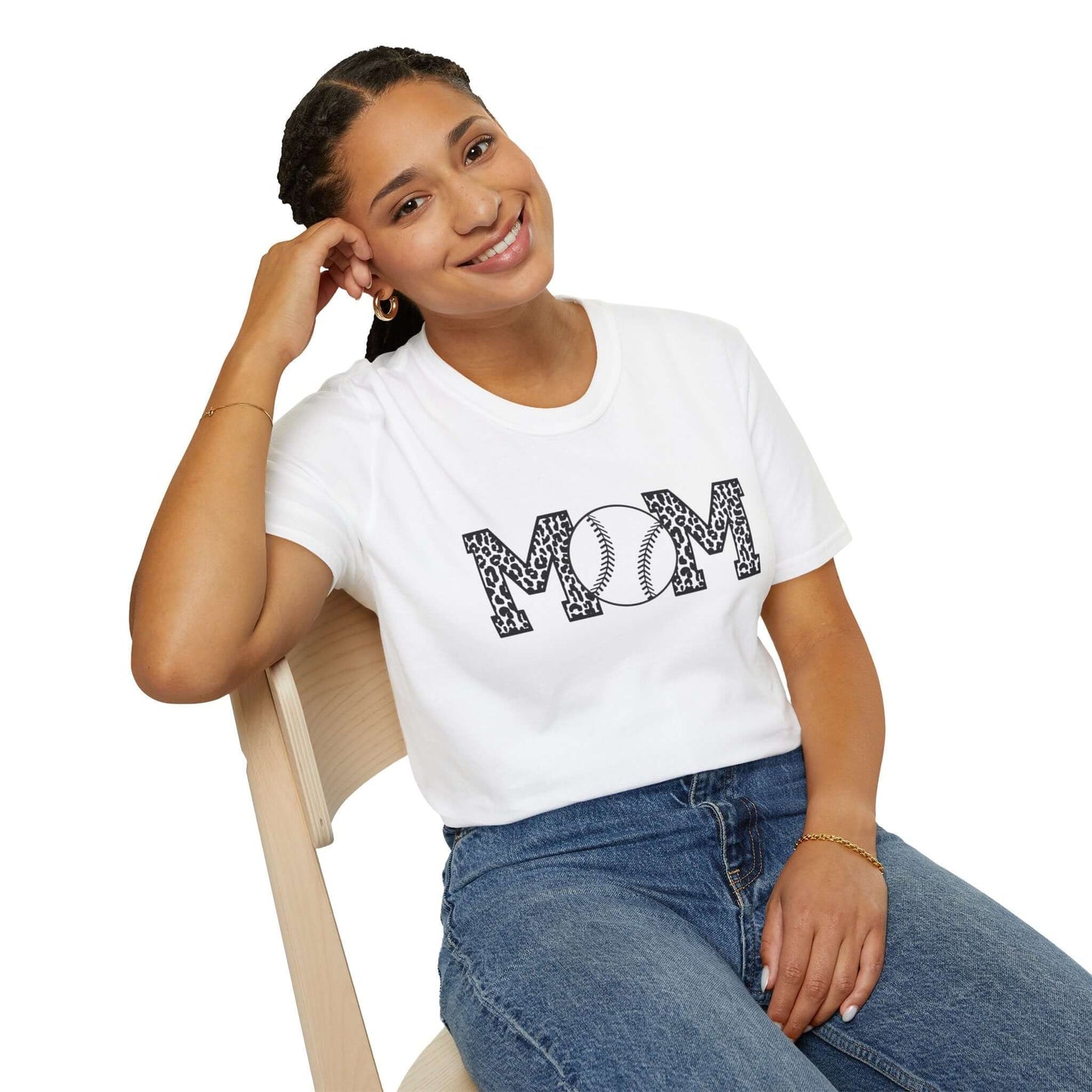 Leopard Mom Monochromatic Minimal Baseball Tee