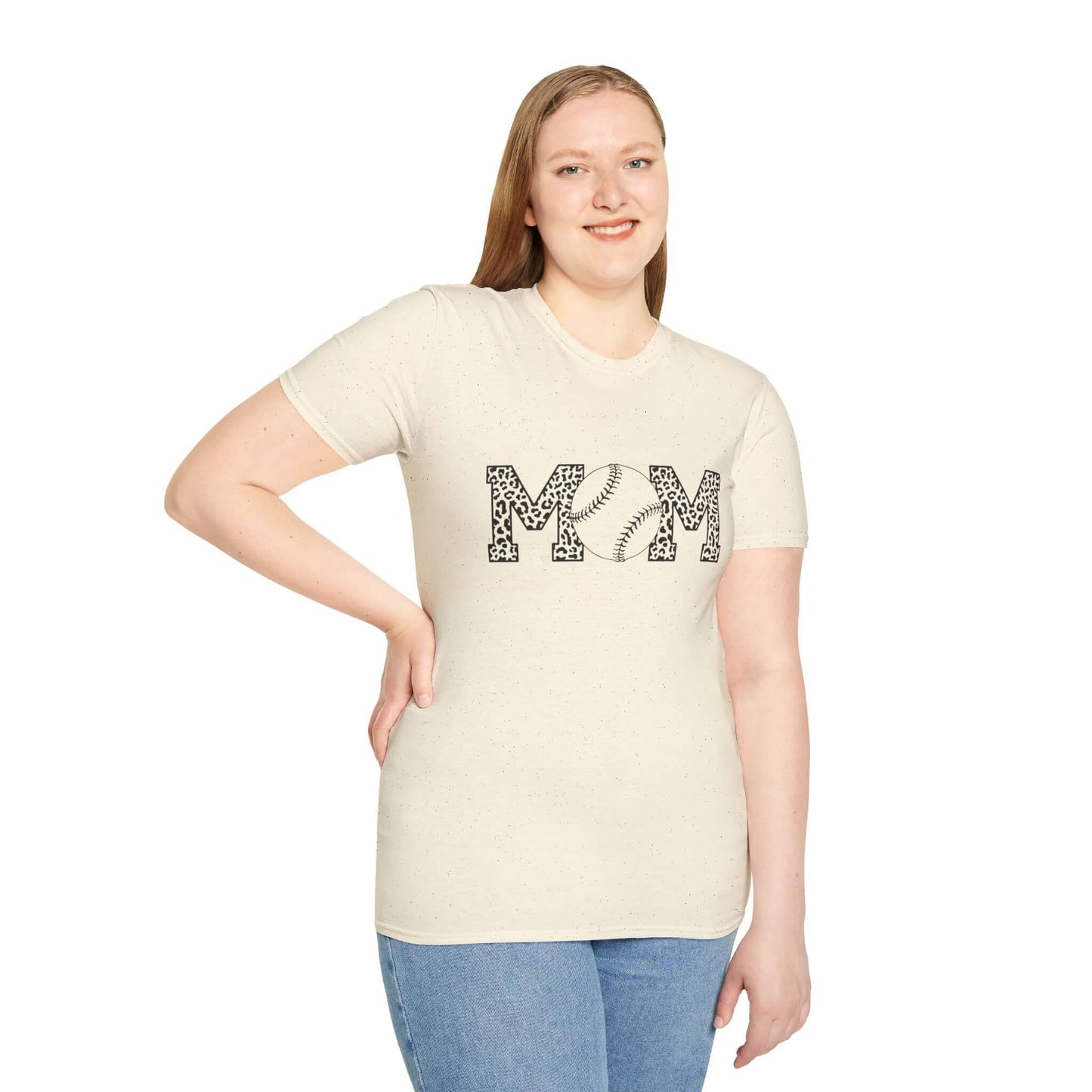 Leopard Mom Monochromatic Minimal Baseball Tee