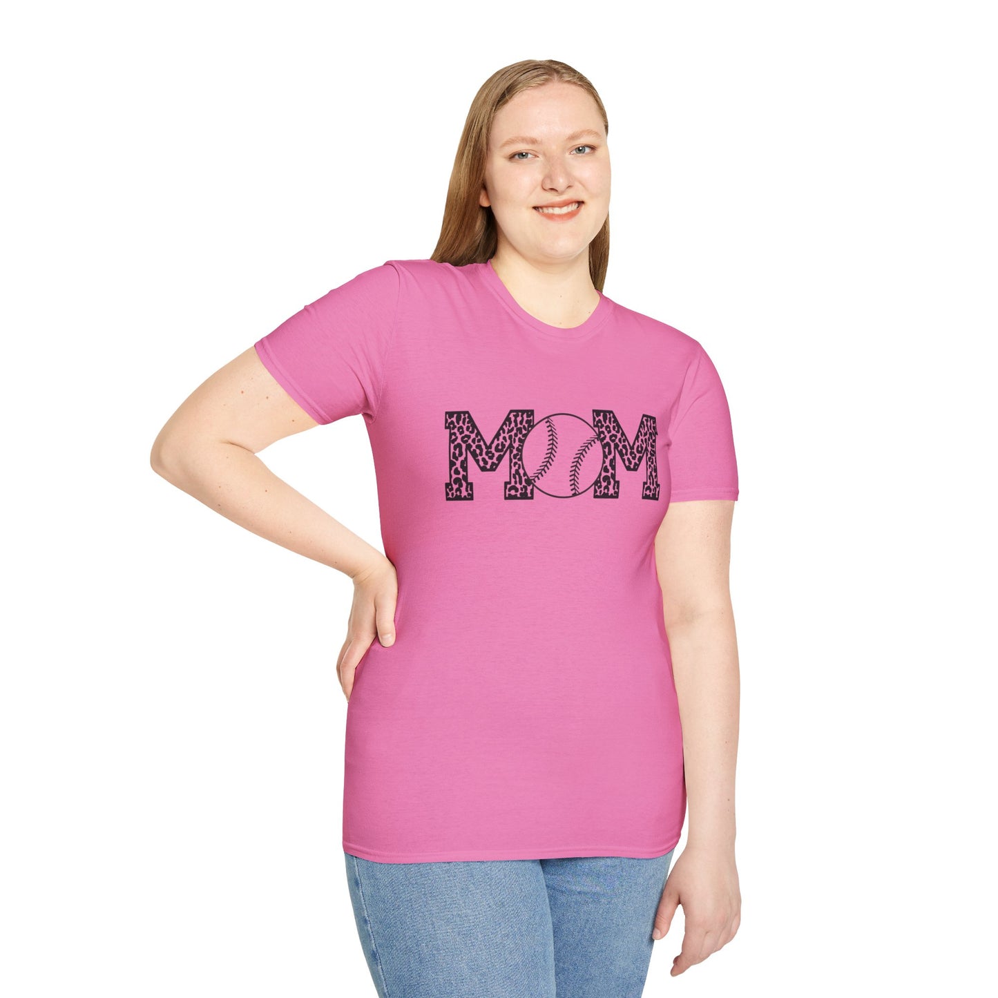 Leopard Mom Monochromatic Minimal Baseball Tee