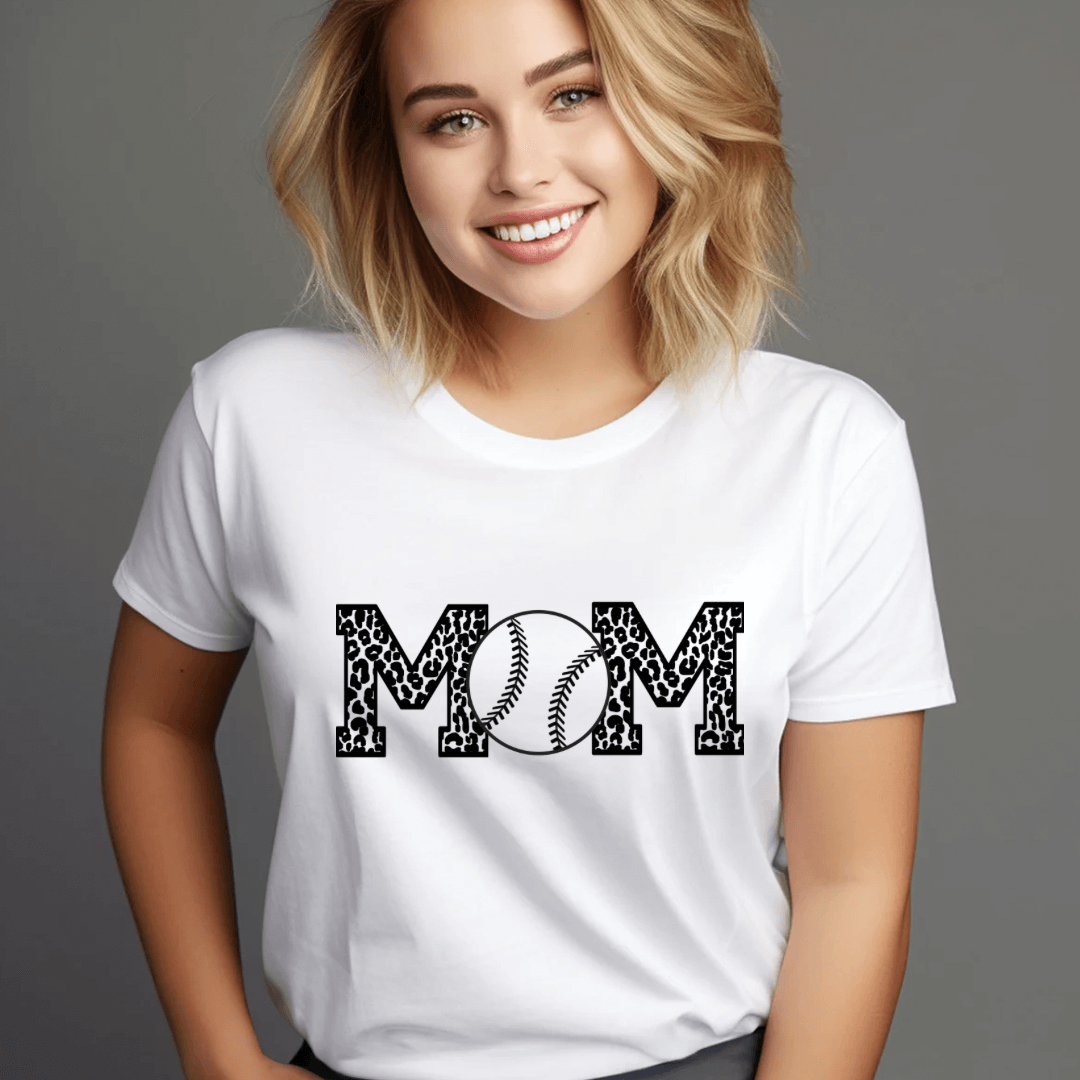 Leopard Mom Monochromatic Minimal Baseball Tee