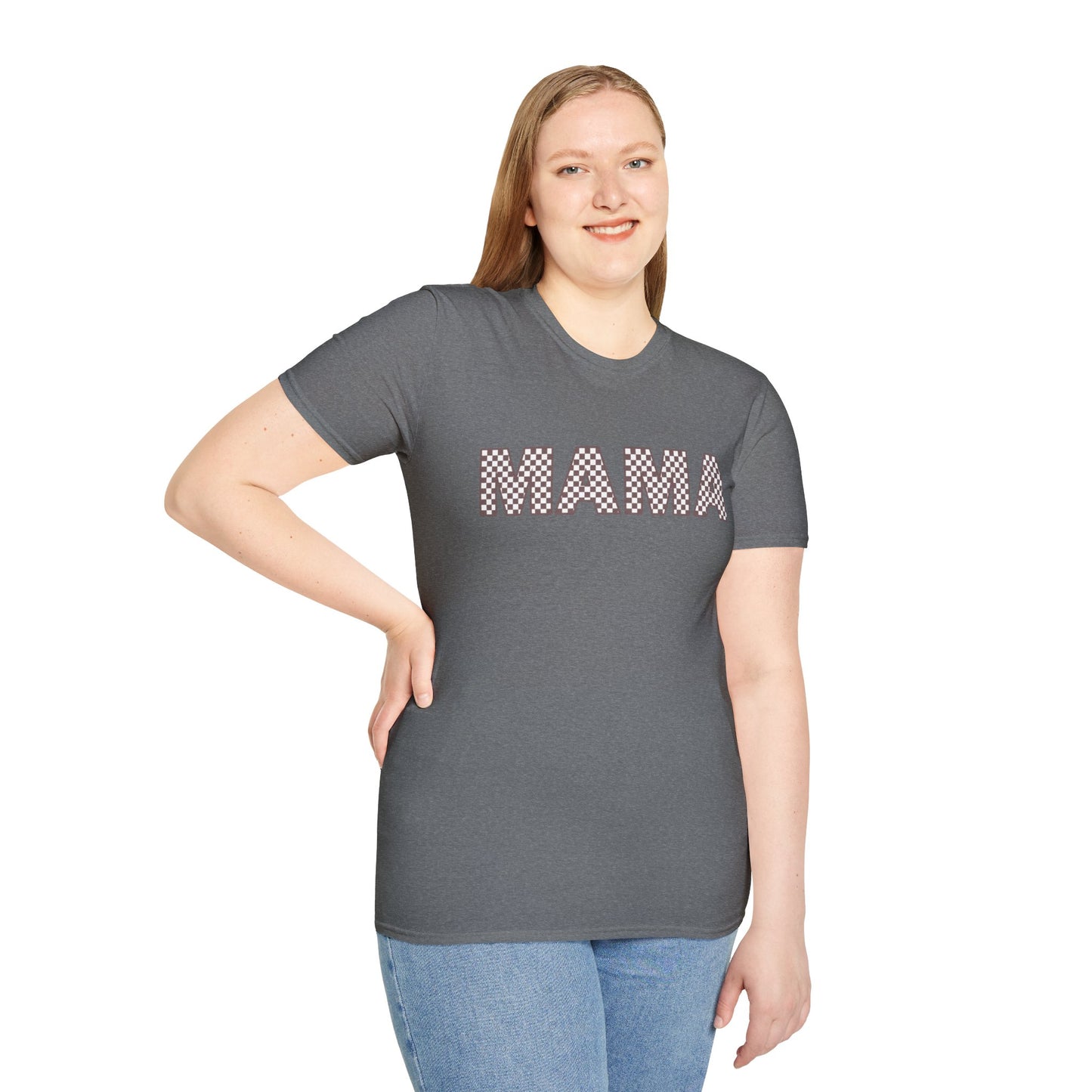 Mama + Mini Softstyle “Mama”  Checkered T-Shirt