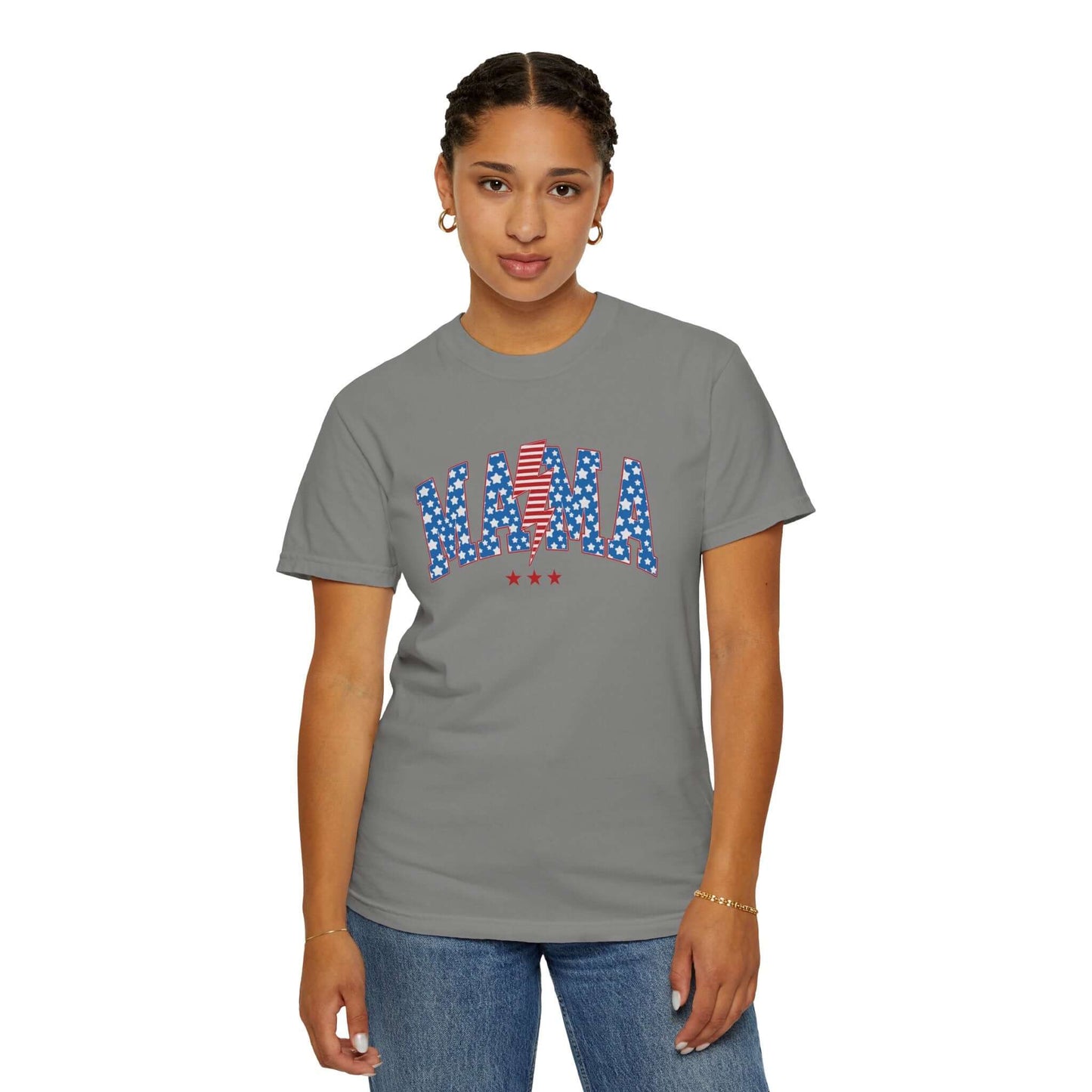 Patriotic Mama Tee Shirt | Summer Fourth of July Shirt Family Matching