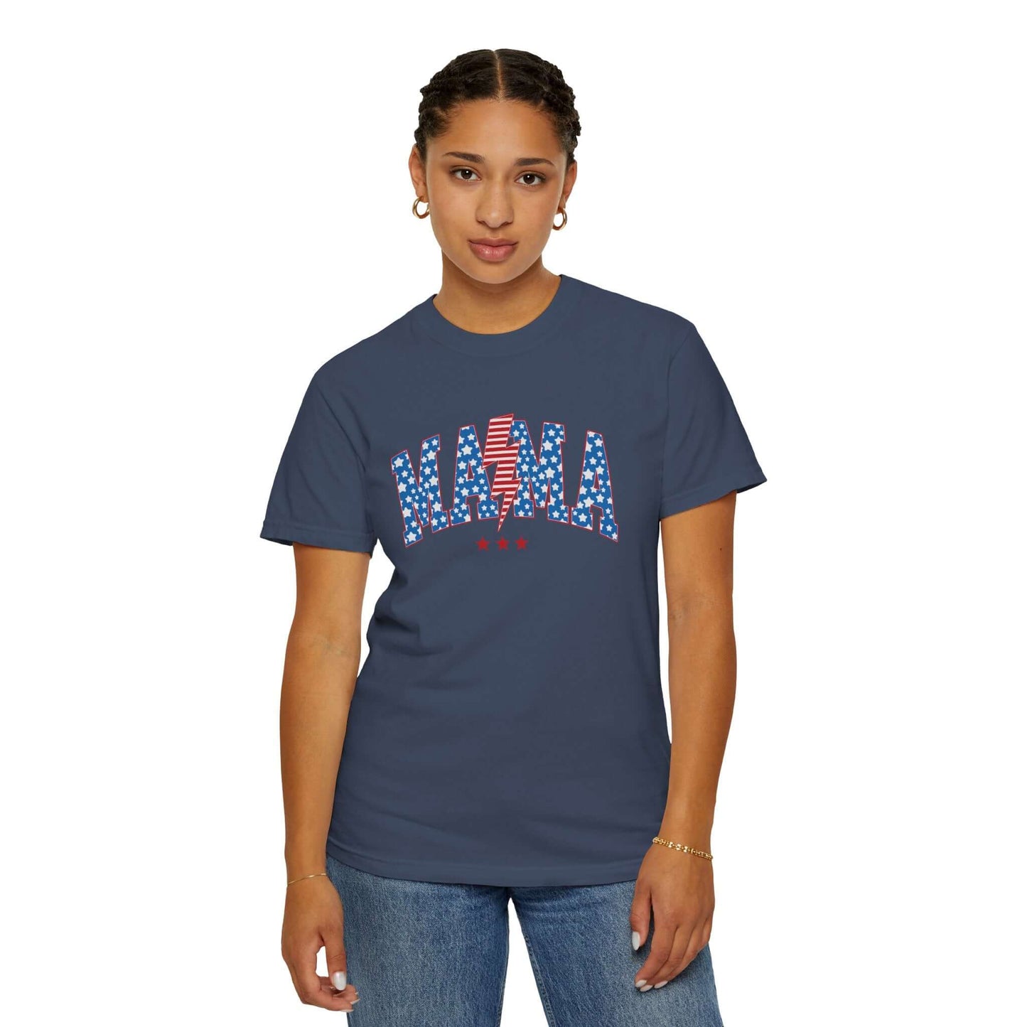 Patriotic Mama Tee Shirt | Summer Fourth of July Shirt Family Matching