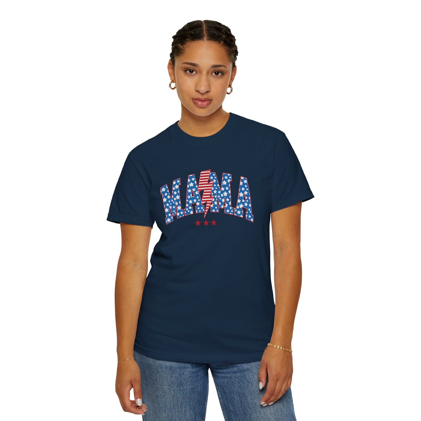 Patriotic Mama Tee Shirt | Summer Fourth of July Shirt Family Matching